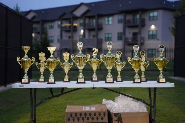 table tennis trophy celebration